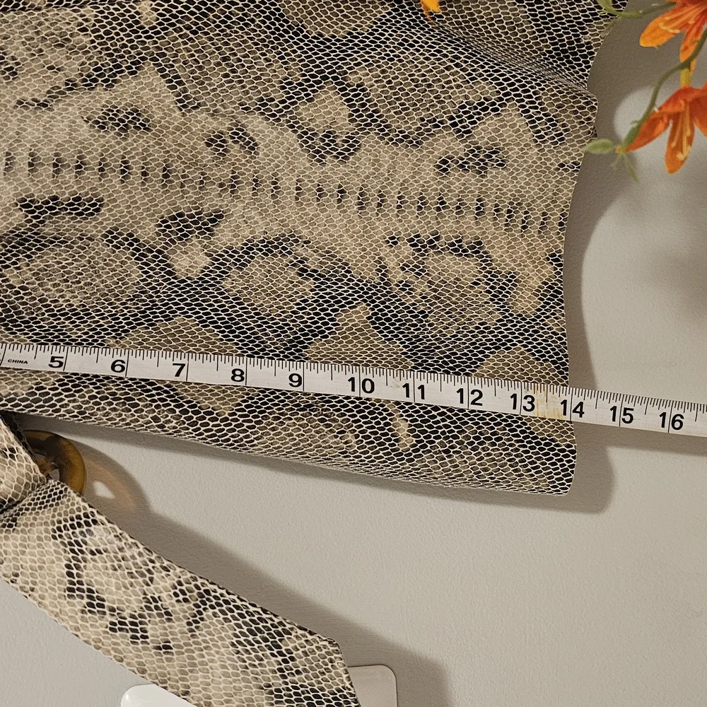 Zara NWOT SKORT Beige & Black Faux Snakeskin Print  Sz S - Picture 9 of 12